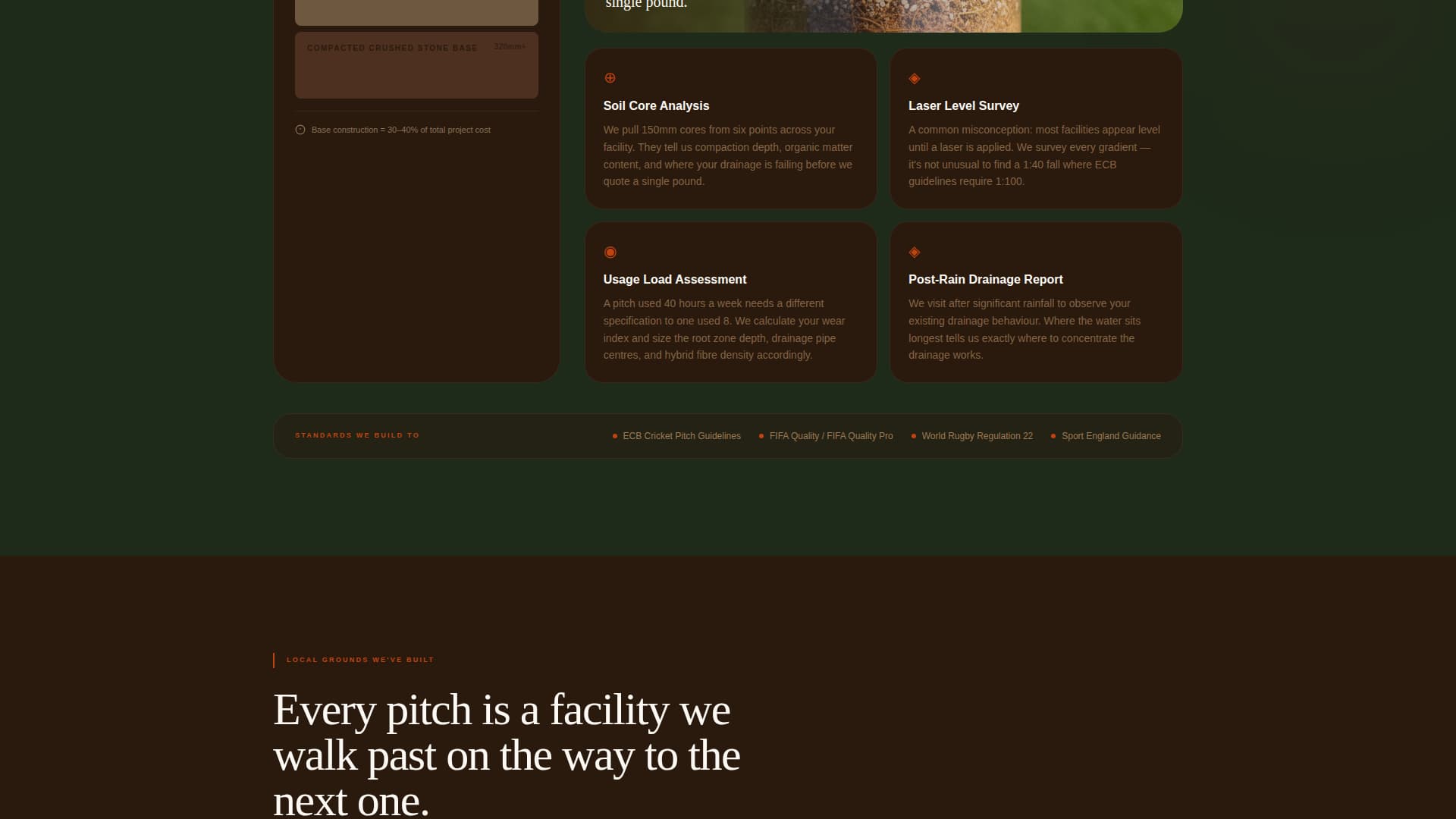 Groundcraft - Precision Sports Facility Landing Page Template