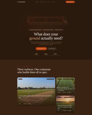 Groundcraft - Precision Sports Facility Landing Page Template