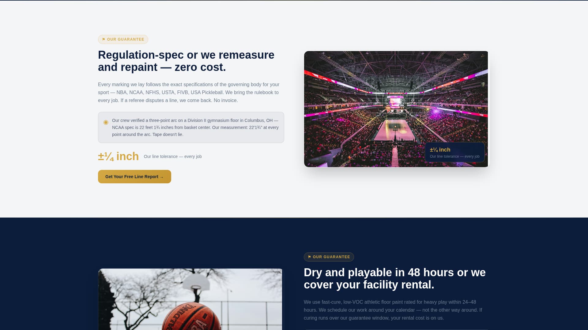 Stripe - Precision Sports Facility Landing Page Template