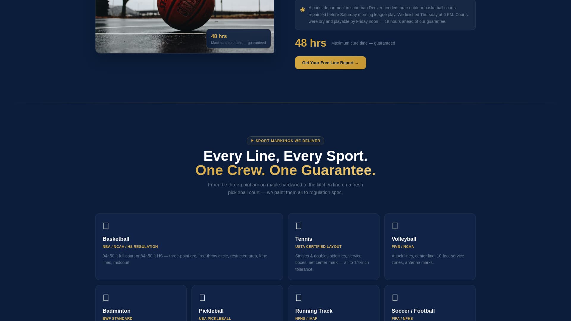 Stripe - Precision Sports Facility Landing Page Template
