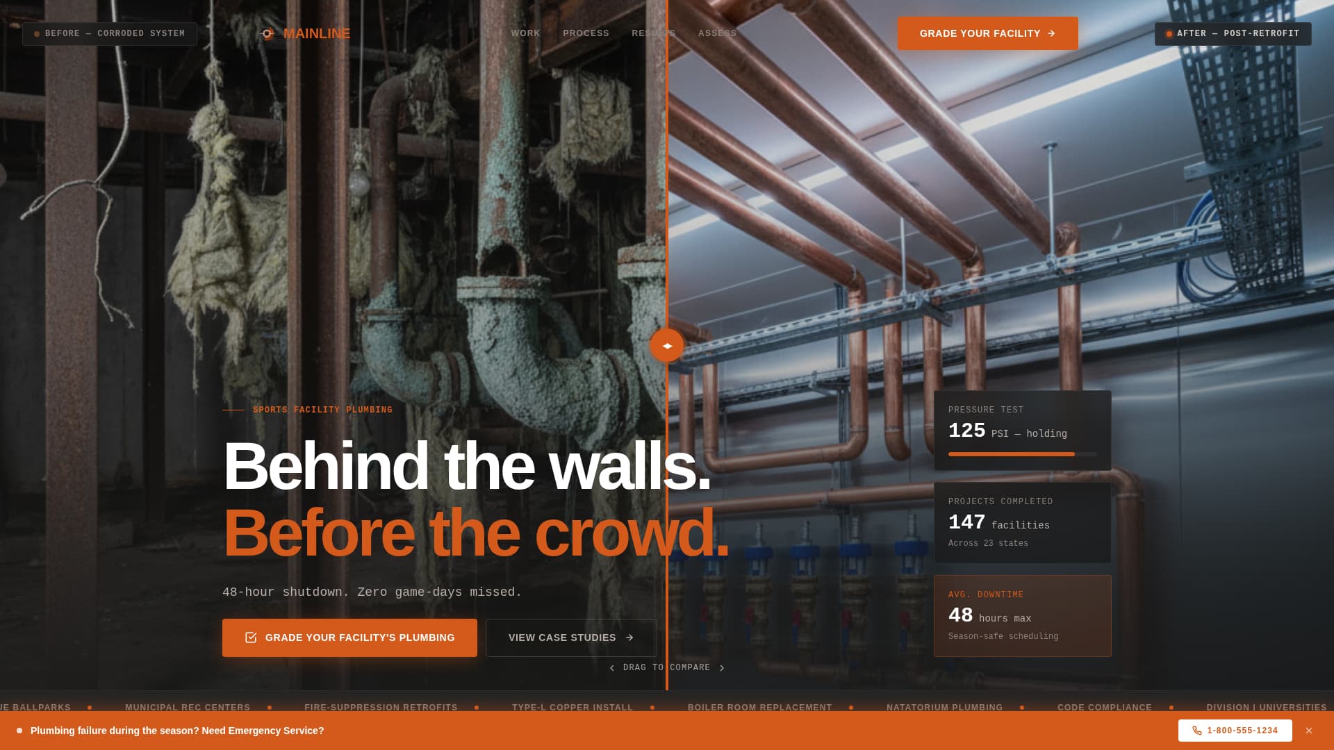 Mainline - Proven Sportsfacility Landing Page Template