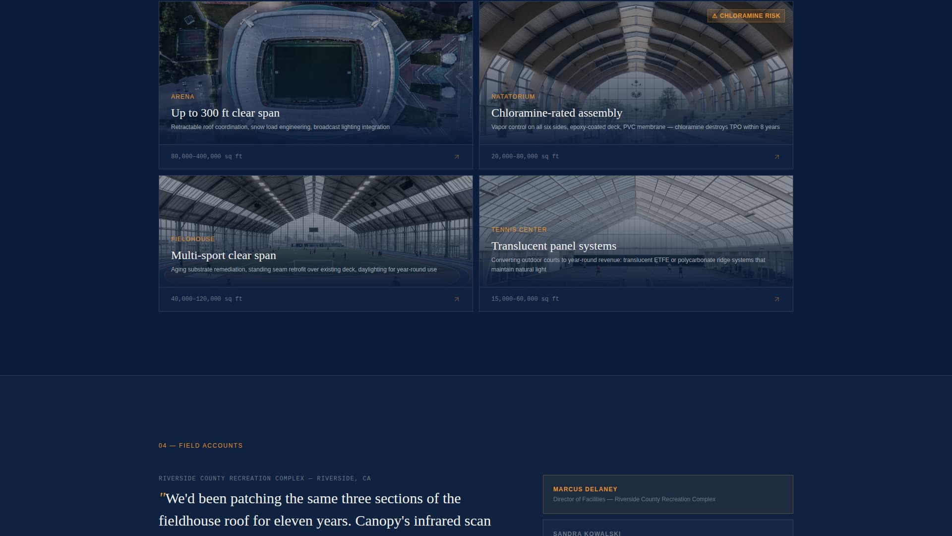 Canopy - Precision Sportsfacility Landing Page Template