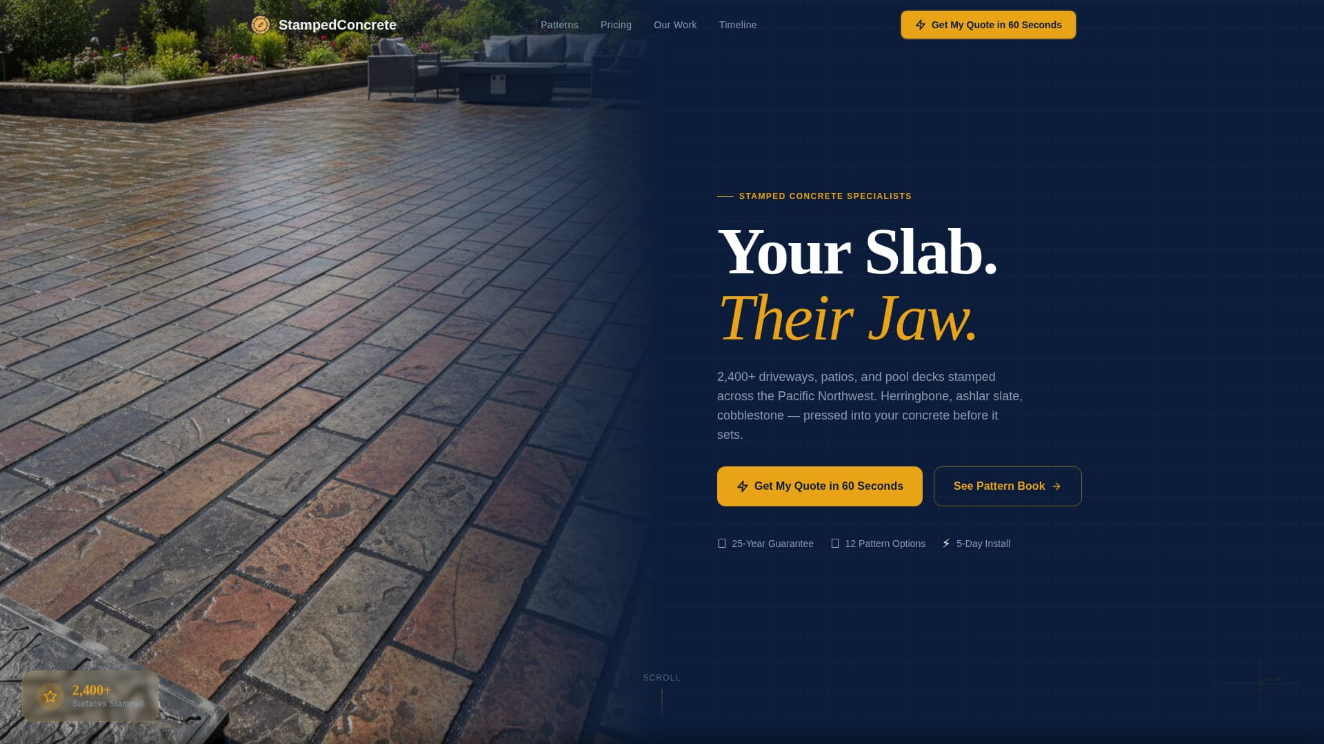 Stampwork - Precision Concrete Landing Page Template