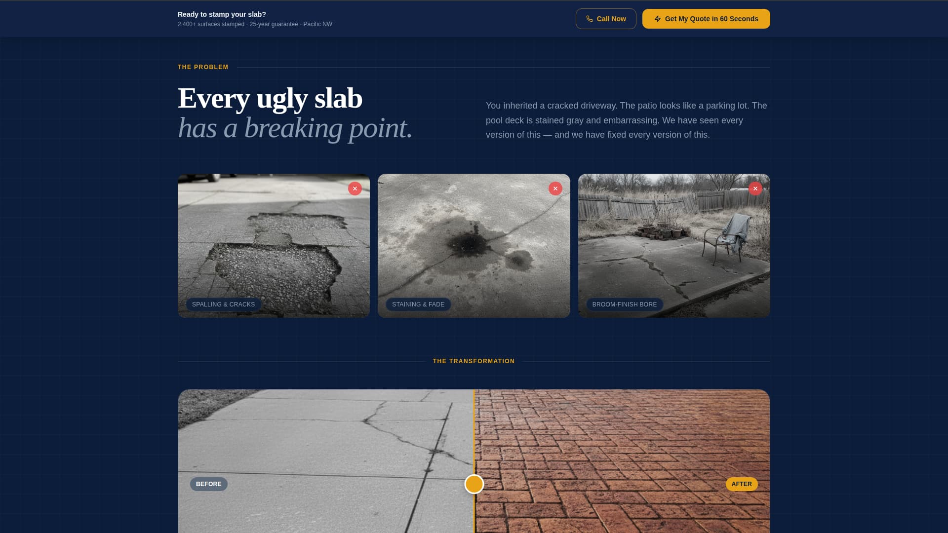 Stampwork - Precision Concrete Landing Page Template