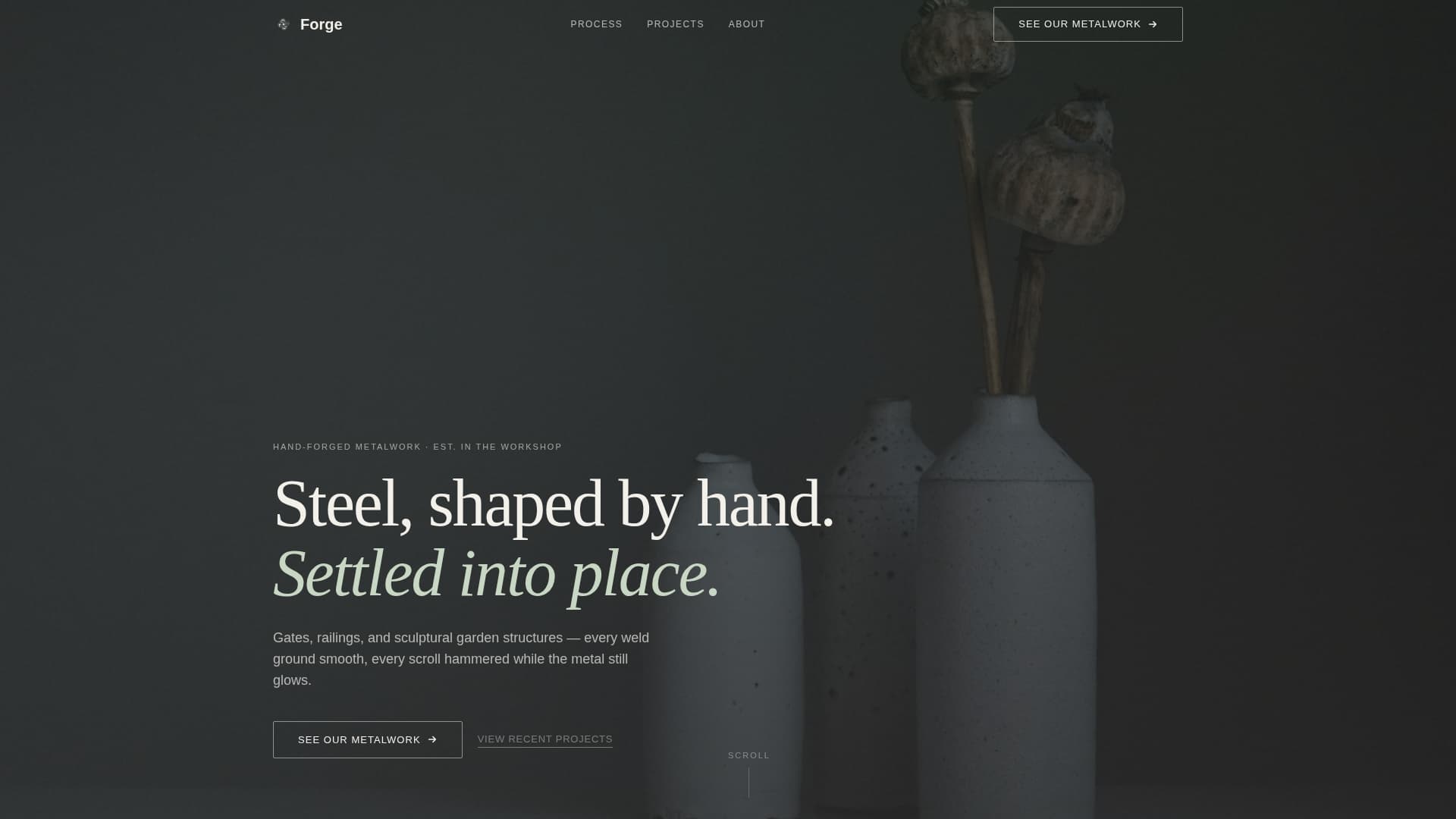 Forge - Handcrafted Steel Landing Page Template
