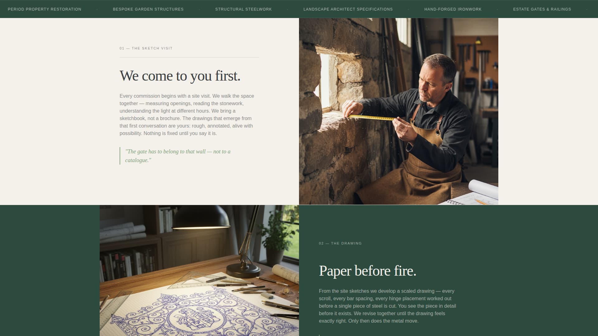 Forge - Handcrafted Steel Landing Page Template