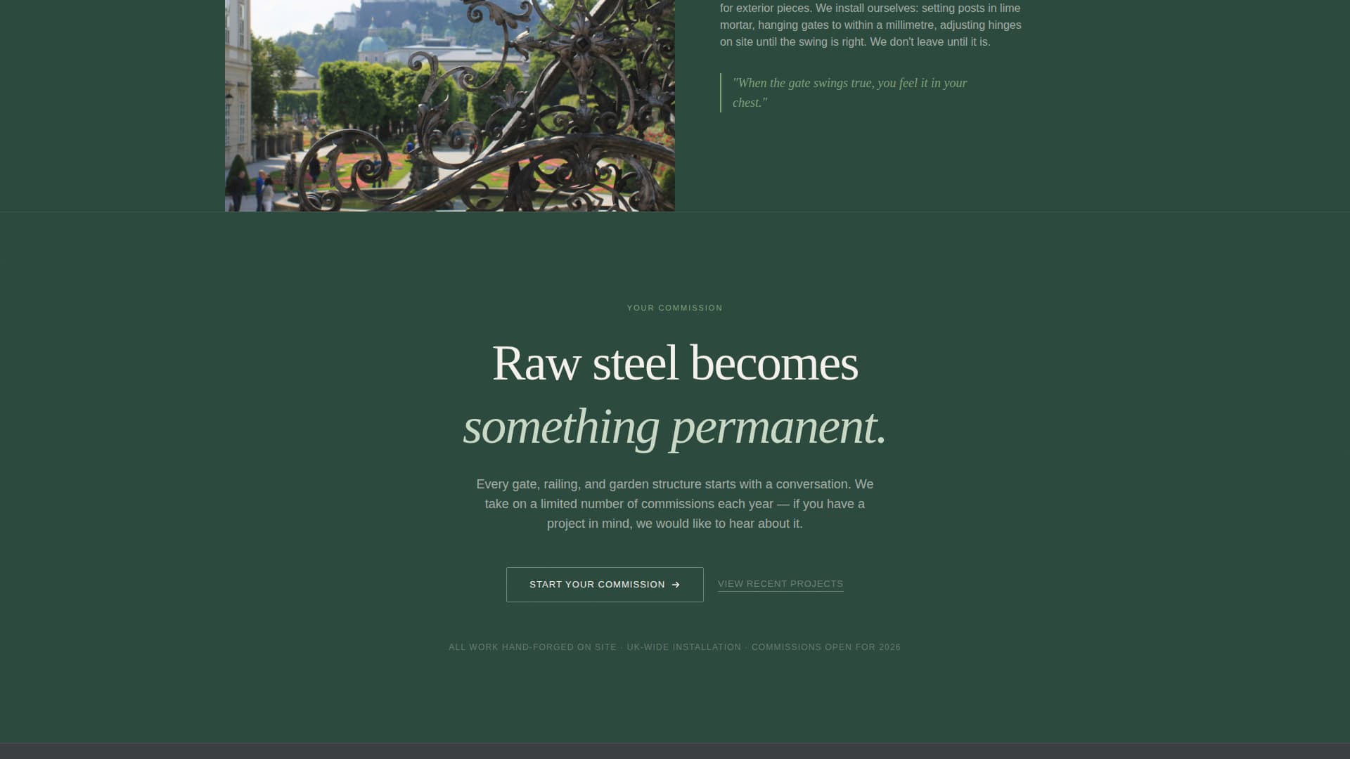 Forge - Handcrafted Steel Landing Page Template