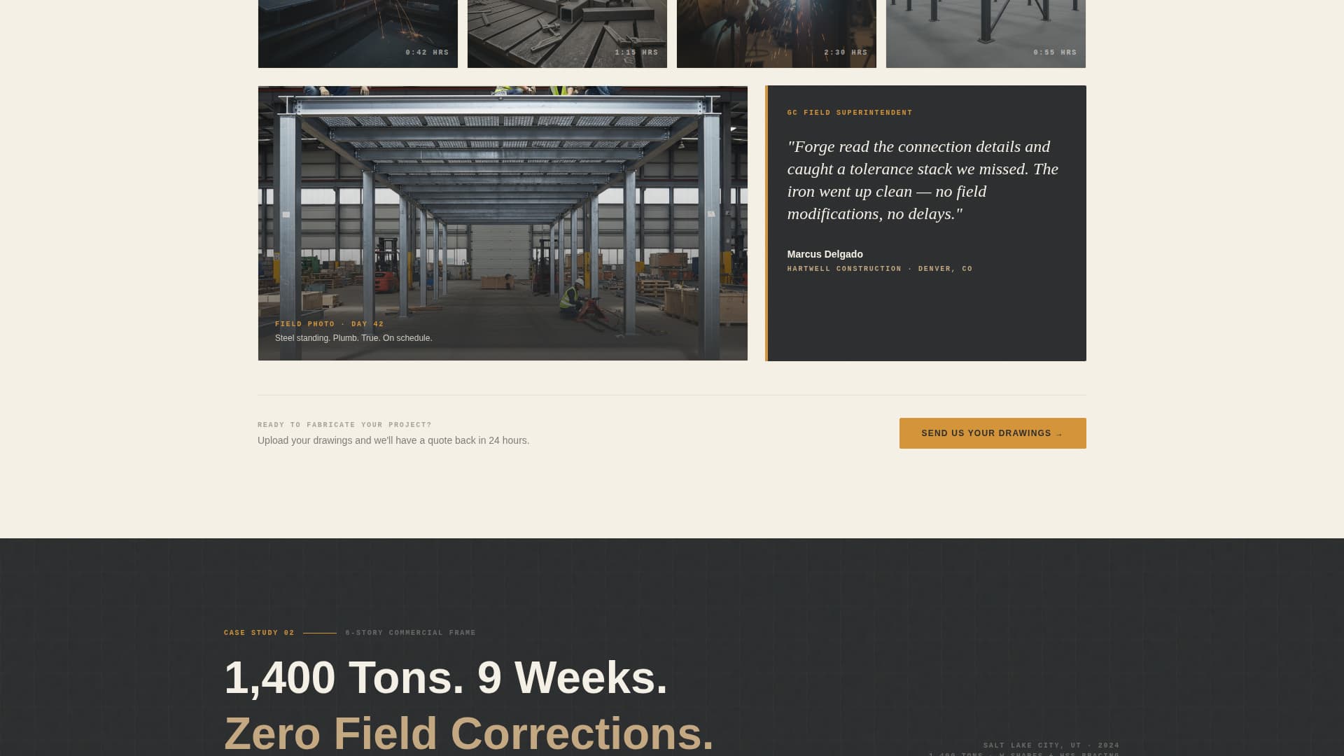 Forge - Precision Steel Fabricator Landing Page Template