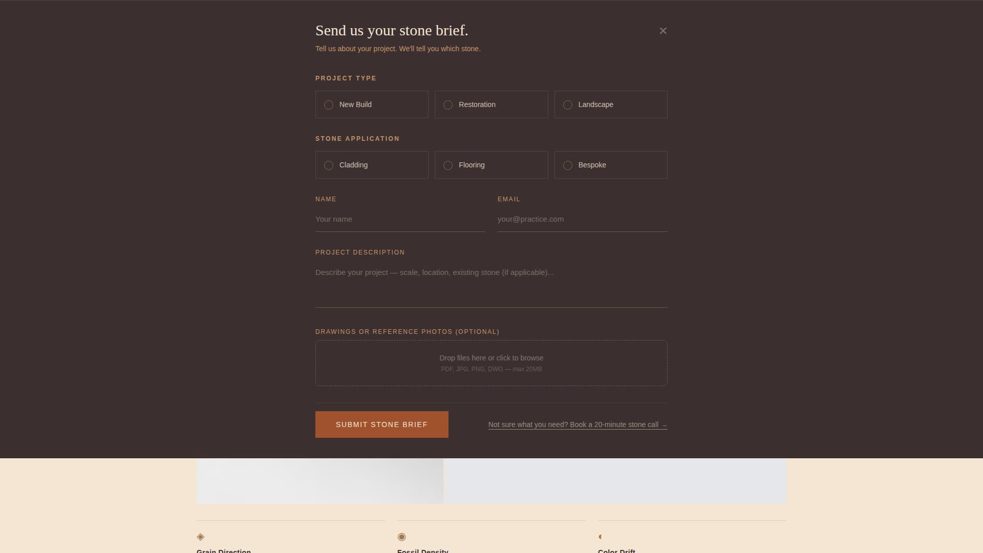 Quarry - Expert Stone Consultant Landing Page Template