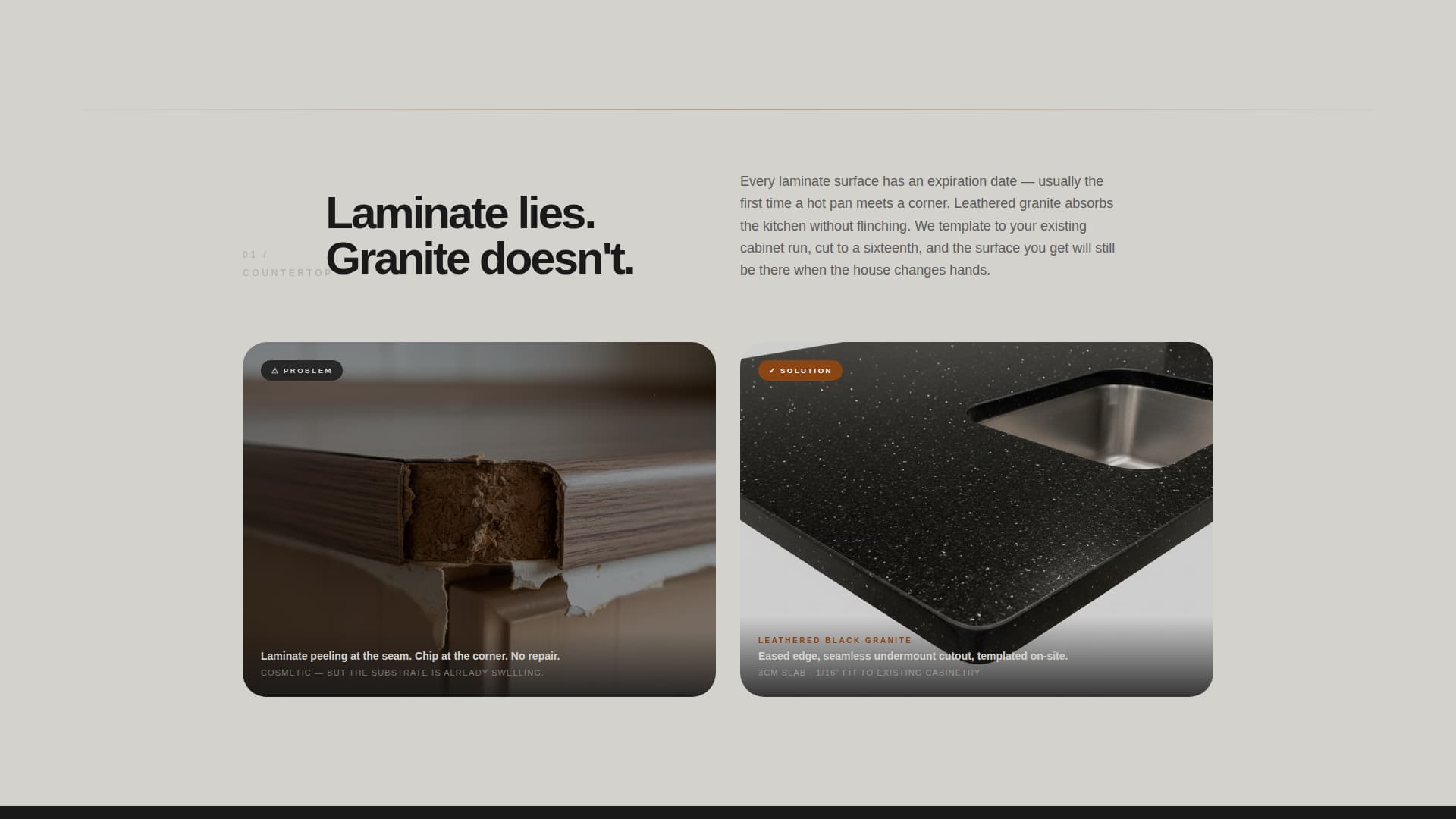 Quarry - Timeless Stone Landing Page Template