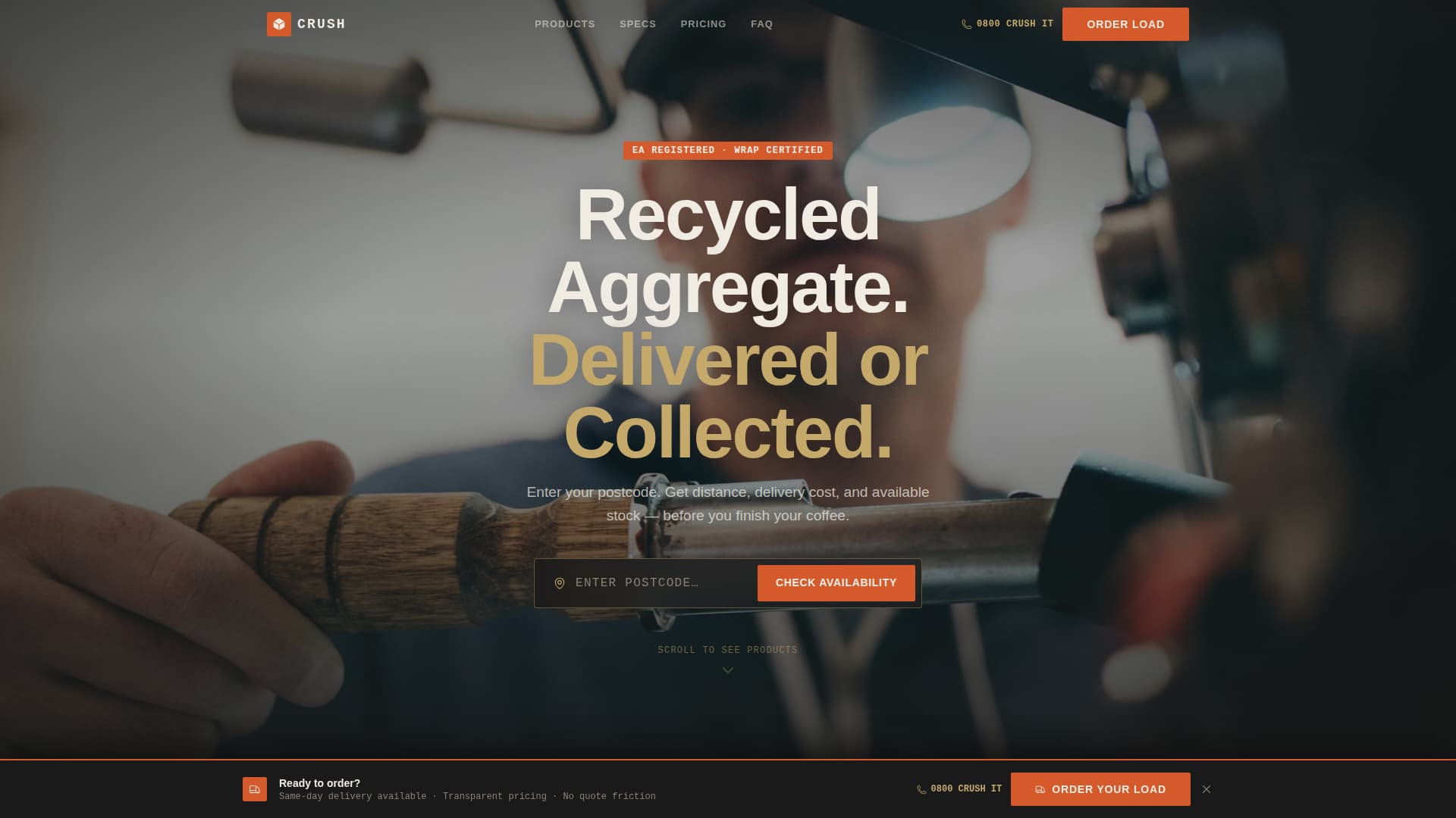 Crush - Reliable Recycler Landing Page Template