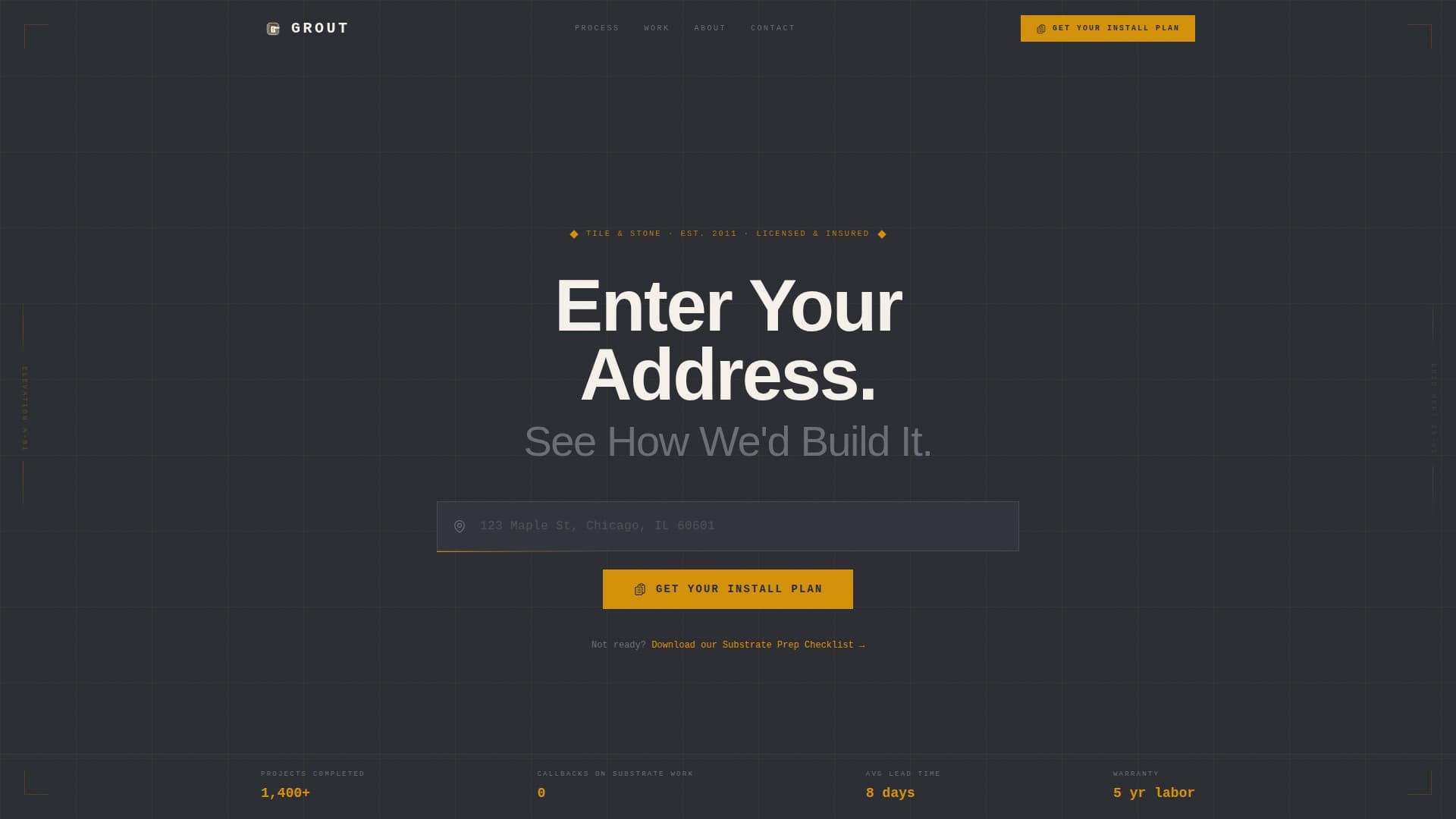 Grout - Precision Tile Installation Landing Page Template