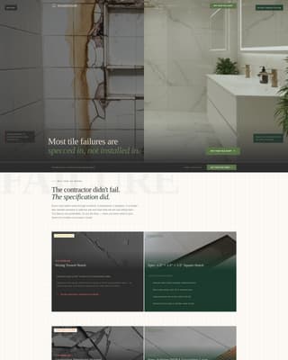 Grout - Precision Tile Consultant Landing Page Template