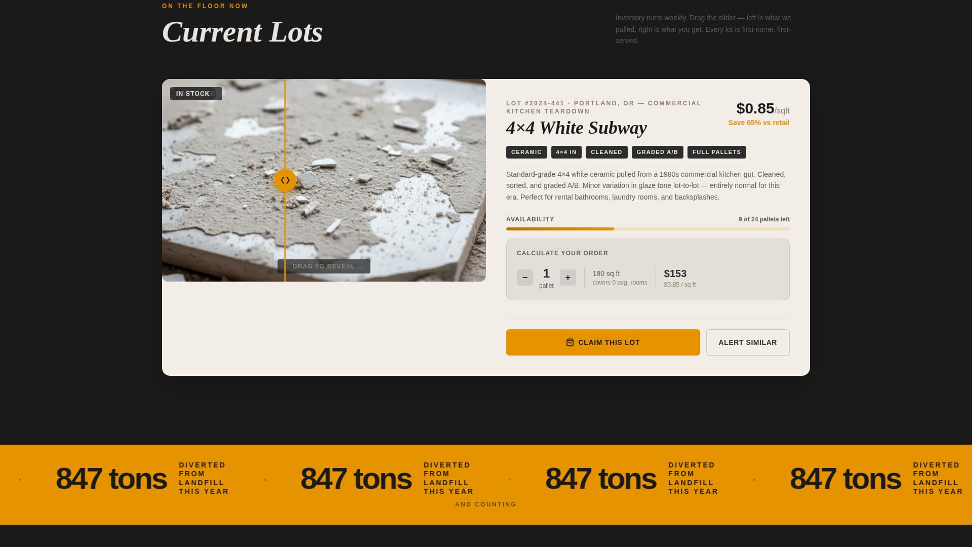 Salvage - Reclaimed Tile Landing Page Template