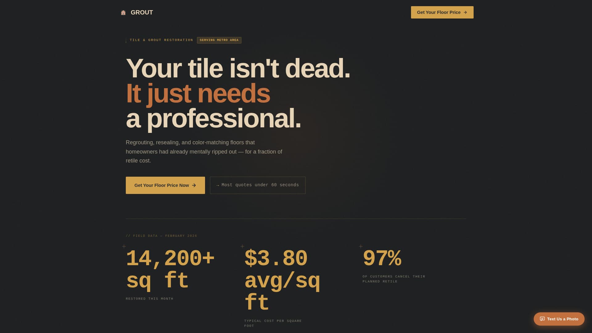 Grout - Revitalizing Tile Restoration Landing Page Template