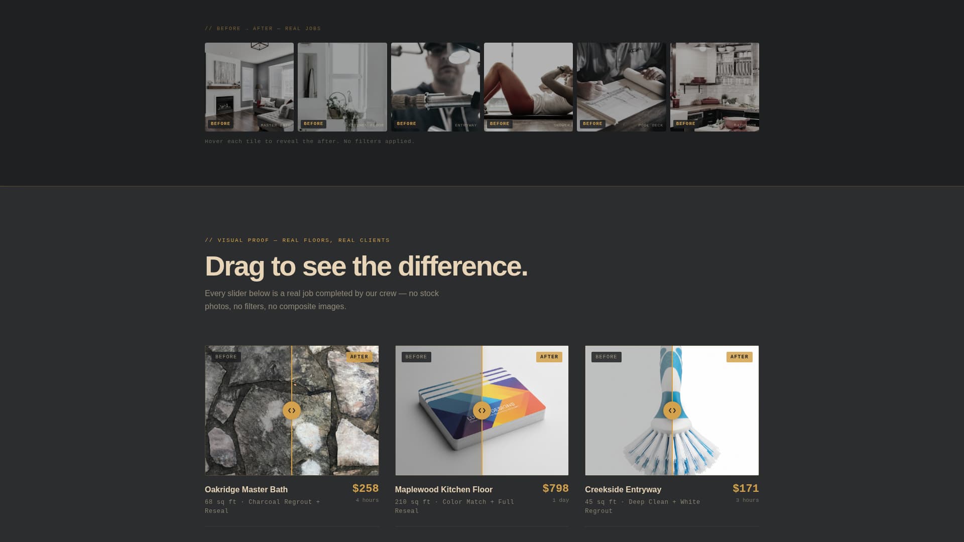 Grout - Revitalizing Tile Restoration Landing Page Template