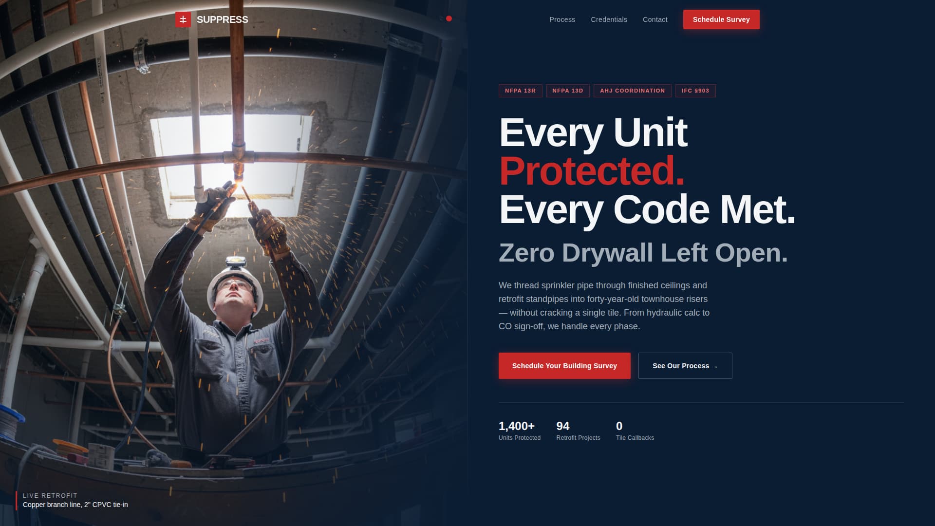 Suppress - Trusted Fire Protection Landing Page Template