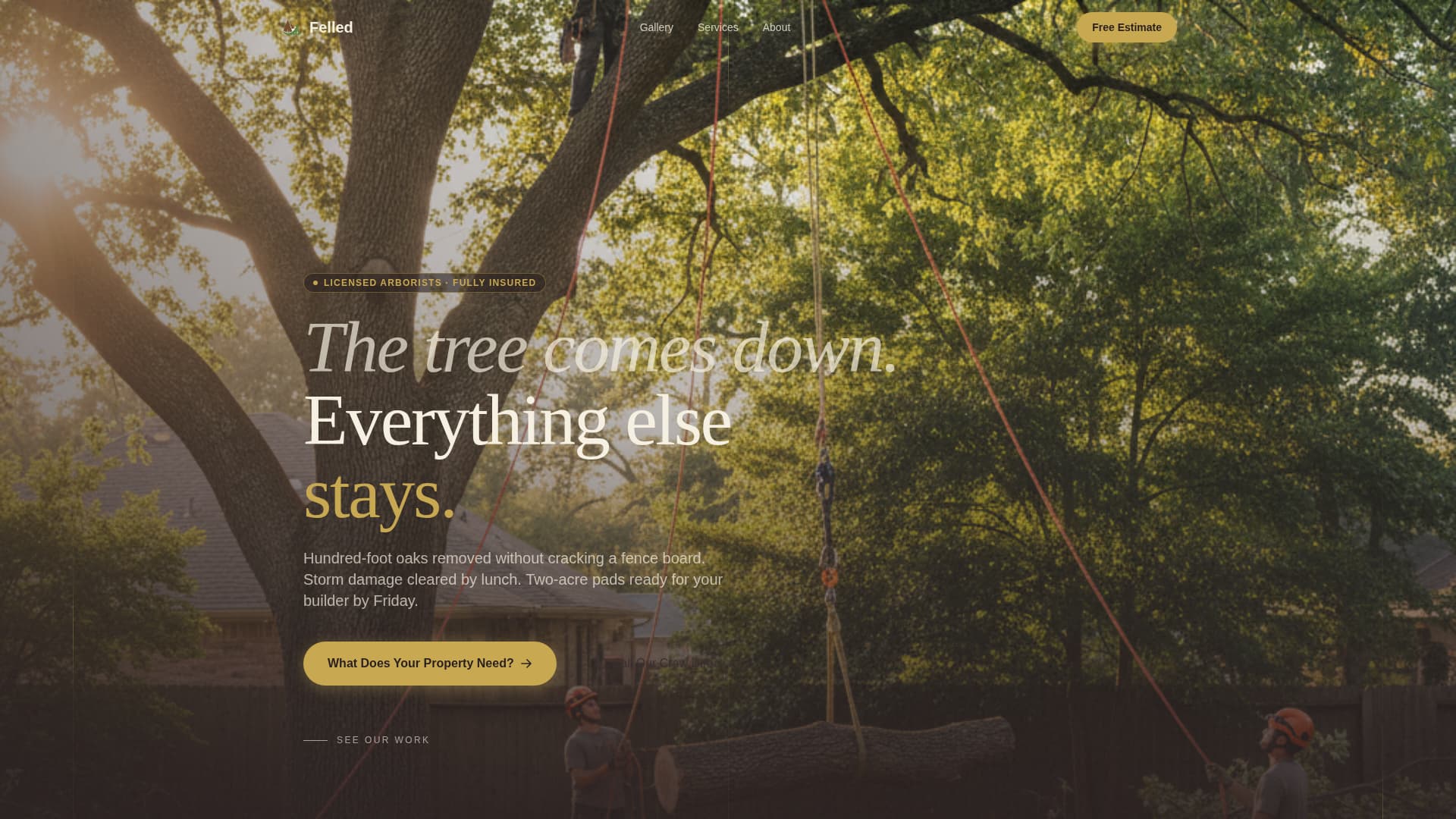 Felled - Trusted Tree Removal Landing Page Template
