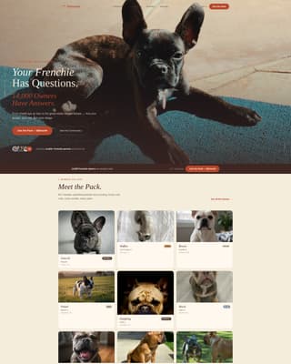 Frenchie - Warm Community Landing Page Template