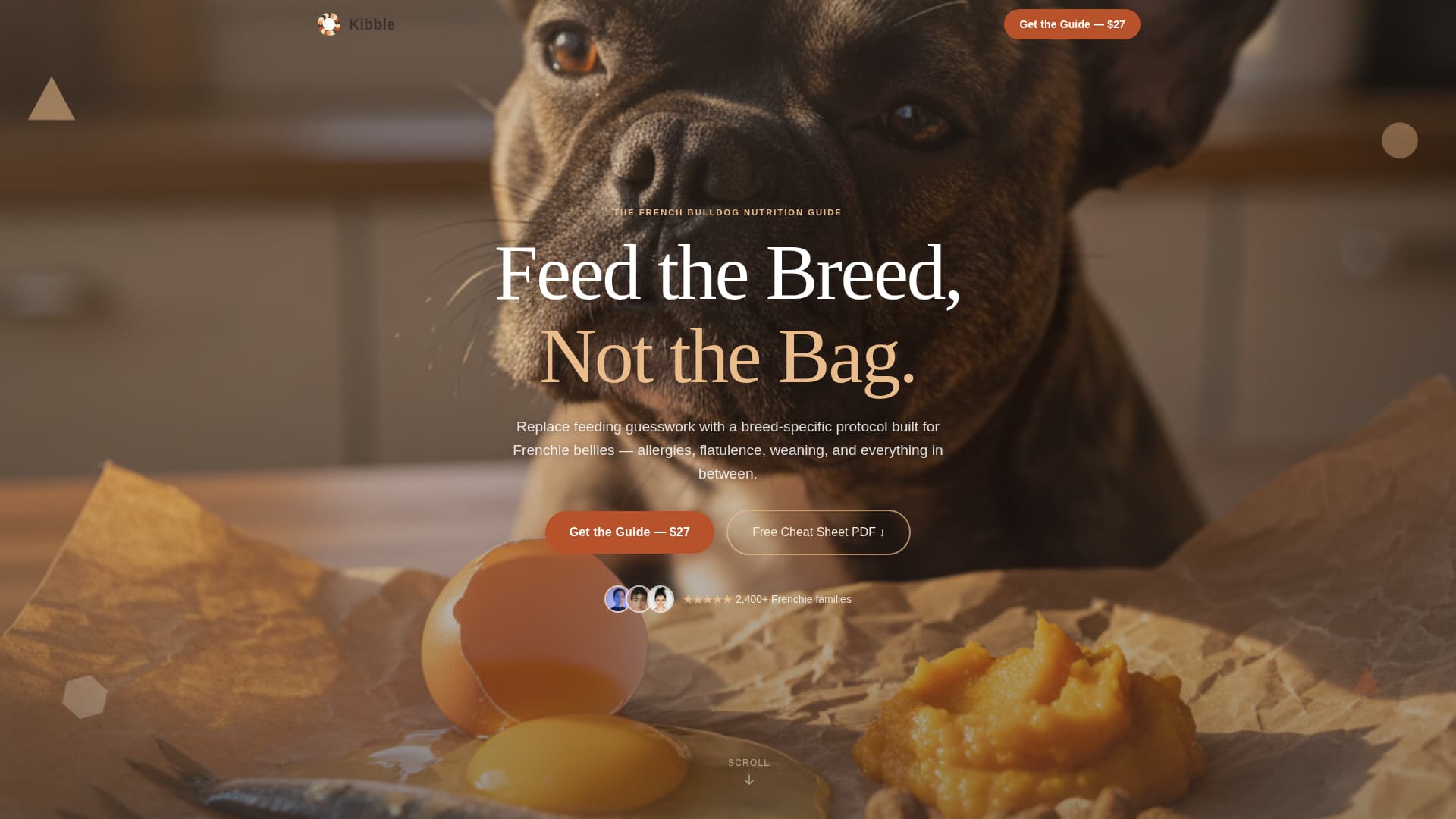 Kibble - Trusted Frenchie Landing Page Template