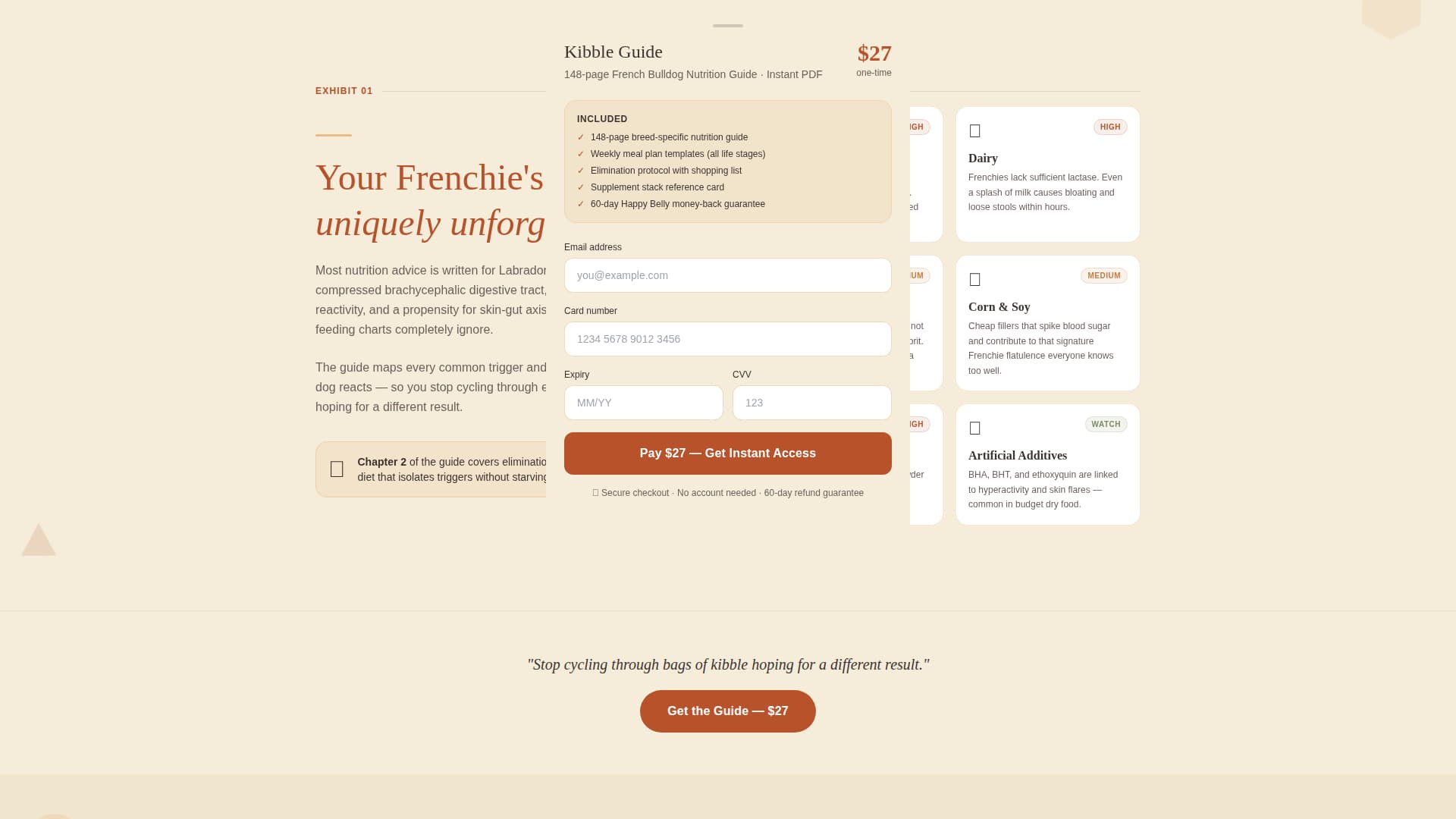 Kibble - Trusted Frenchie Landing Page Template