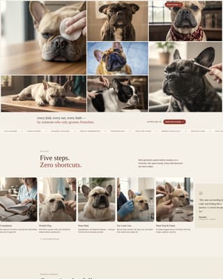 Frenchie - Artisan Grooming Landing Page Template