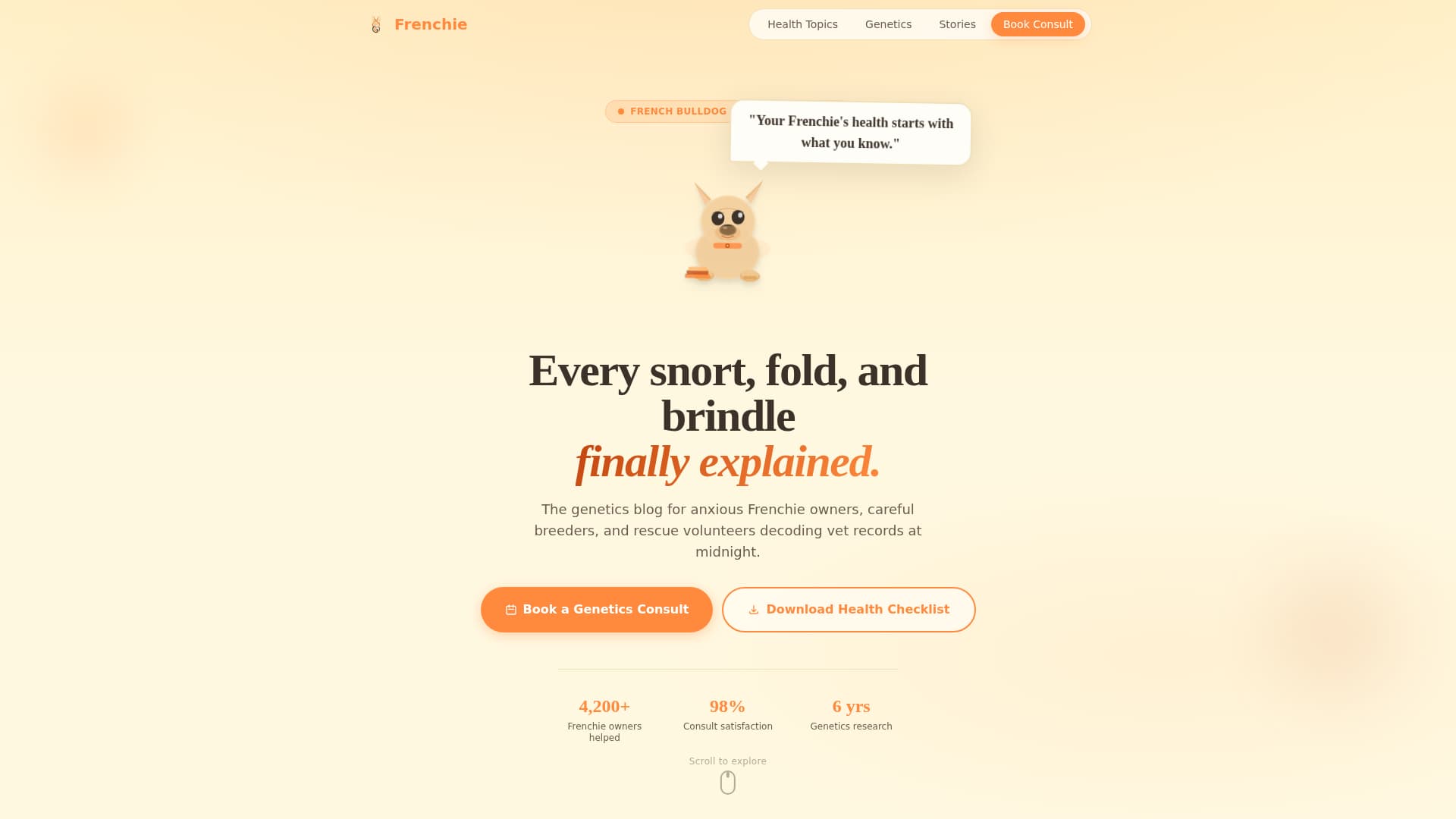 Frenchie - Trusted Genetics Landing Page Template