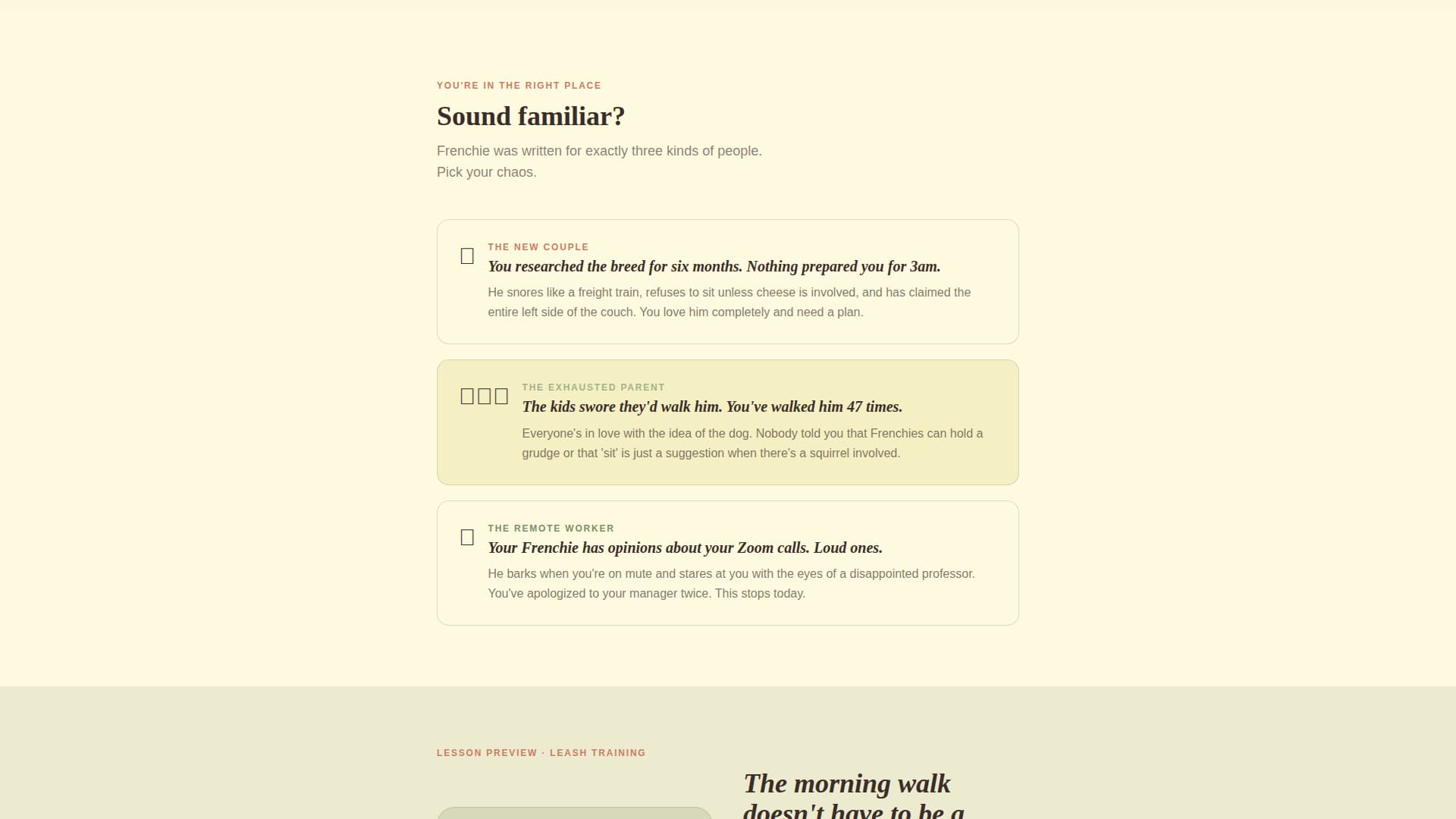 Frenchie - Sensory Pet Landing Page Template