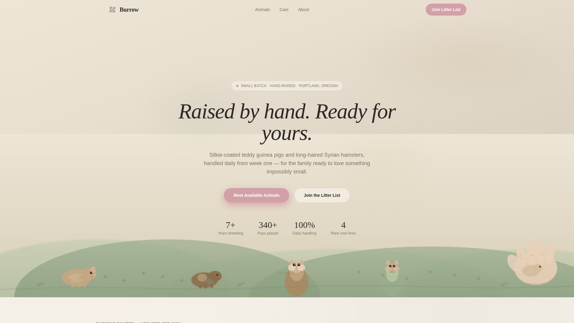 Burrow - Charming Breeder Landing Page Template