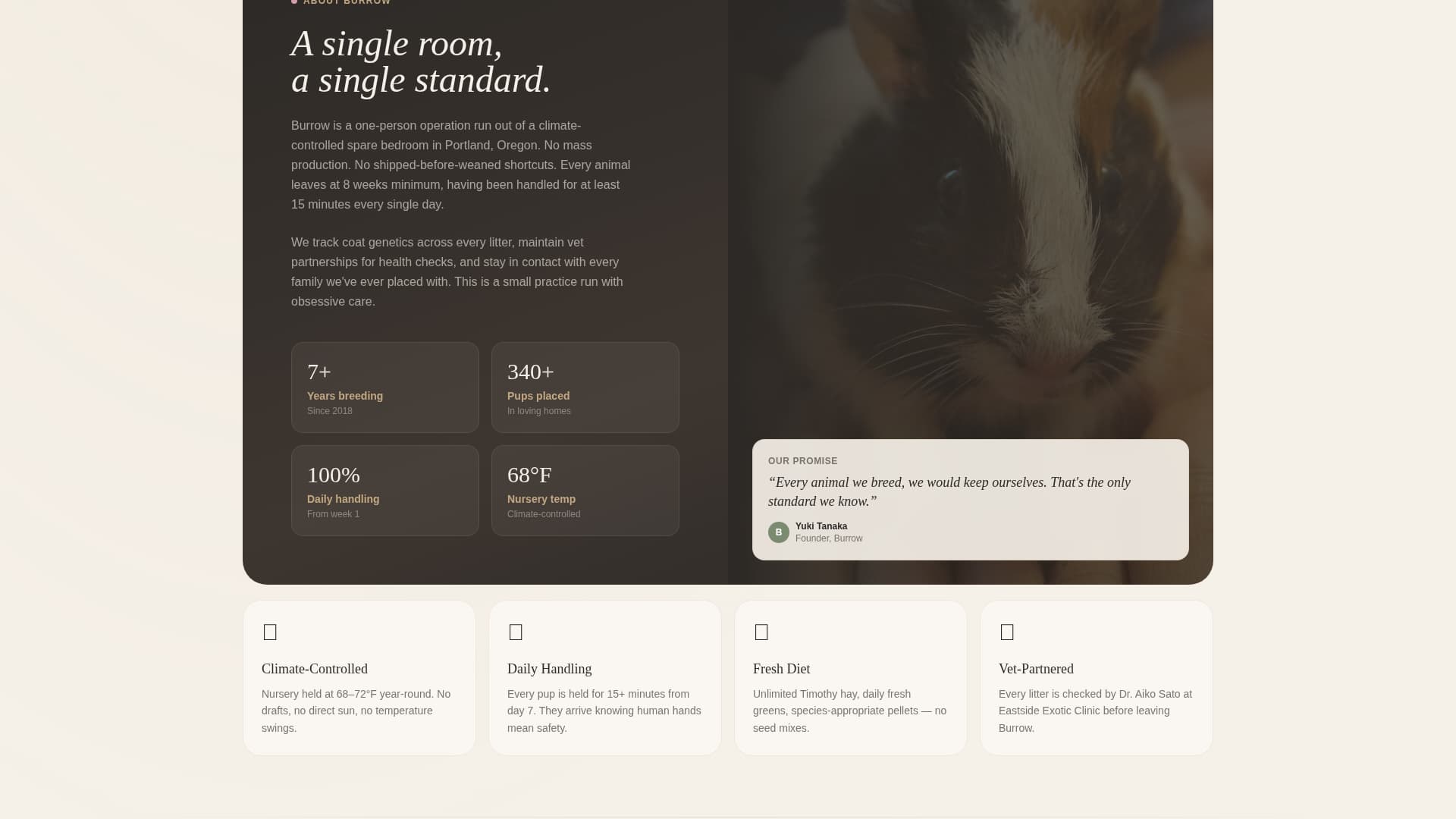 Burrow - Charming Breeder Landing Page Template