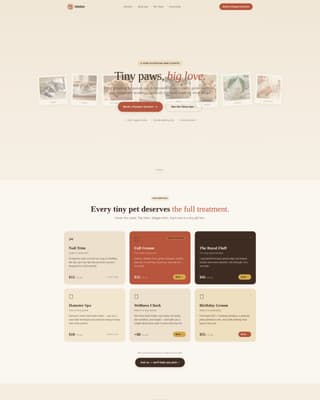 Nibble - Charming Hamstergrooming Landing Page Template