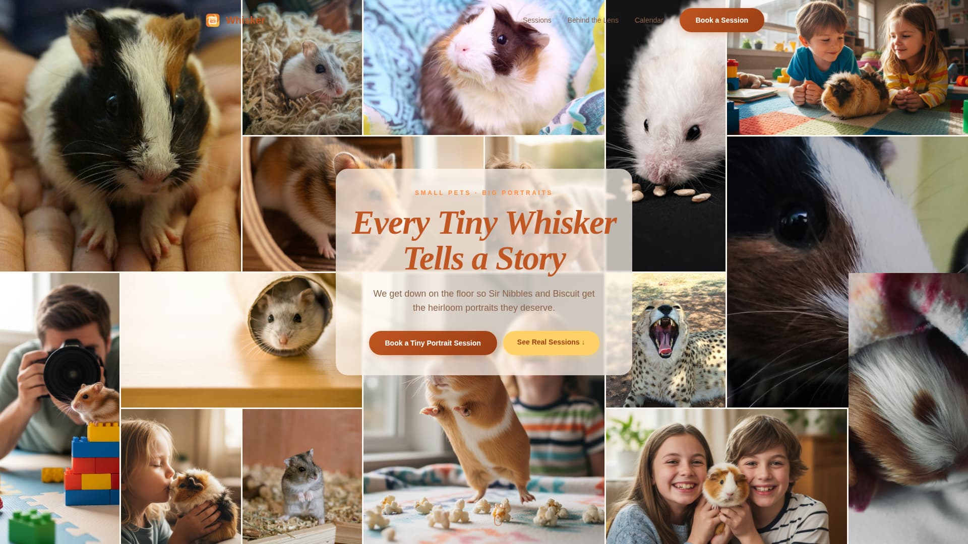Whisker - Heartwarming Photography Landing Page Template