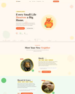 Burrow - Cheerful Rescue Landing Page Template