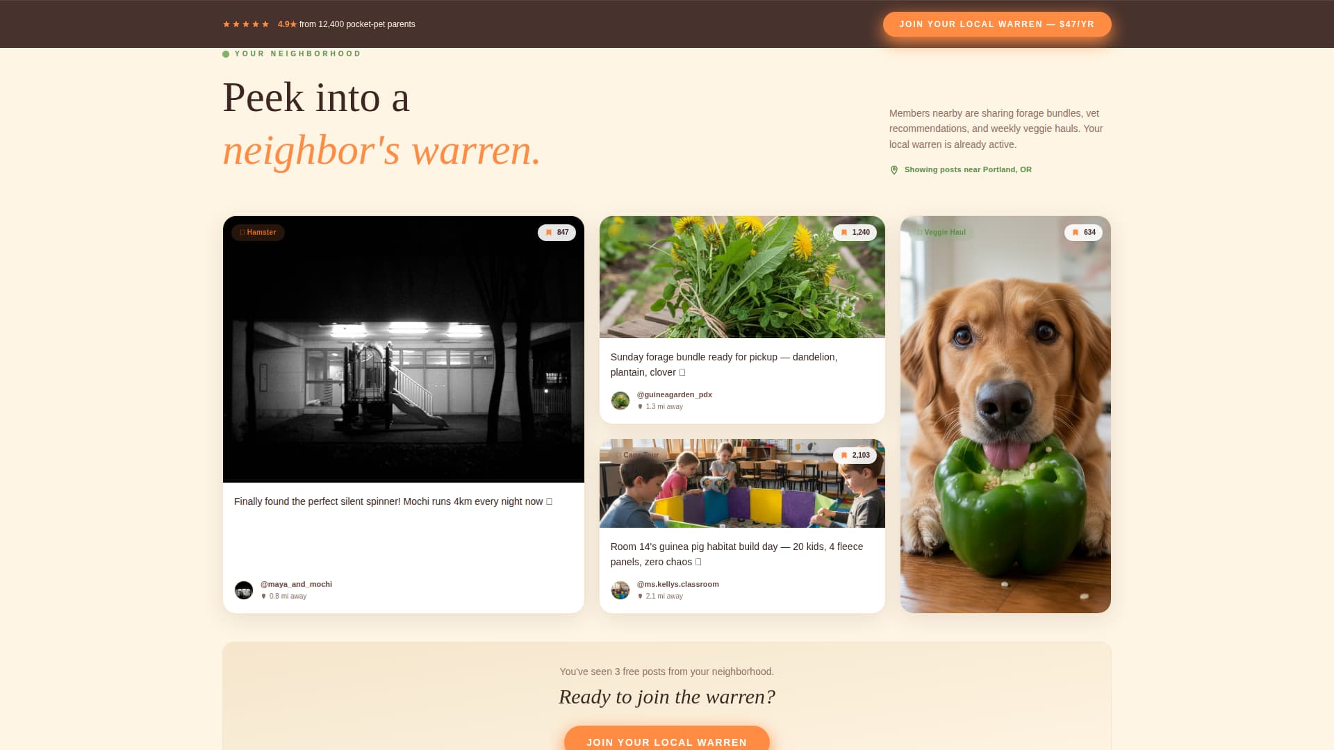 Warren - Vibrant Pocketpet Landing Page Template