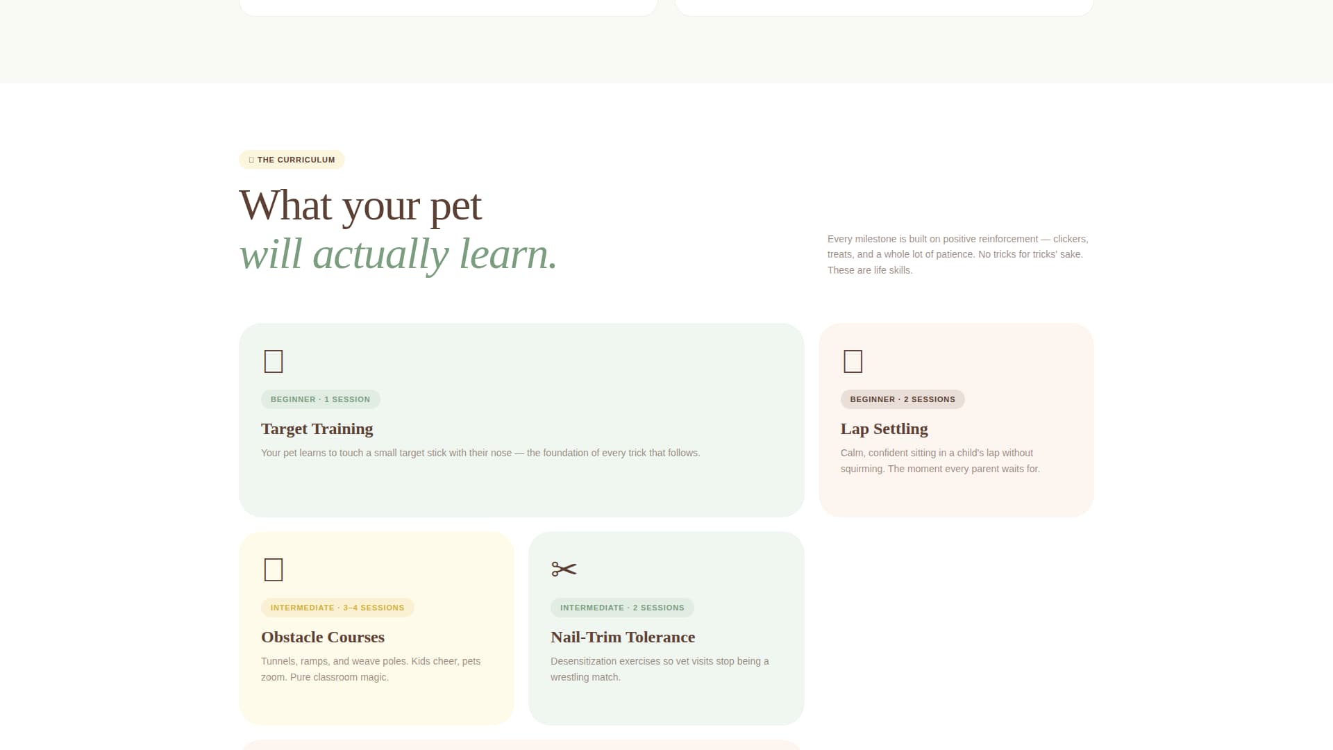Whisker - Charming Pettraining Landing Page Template