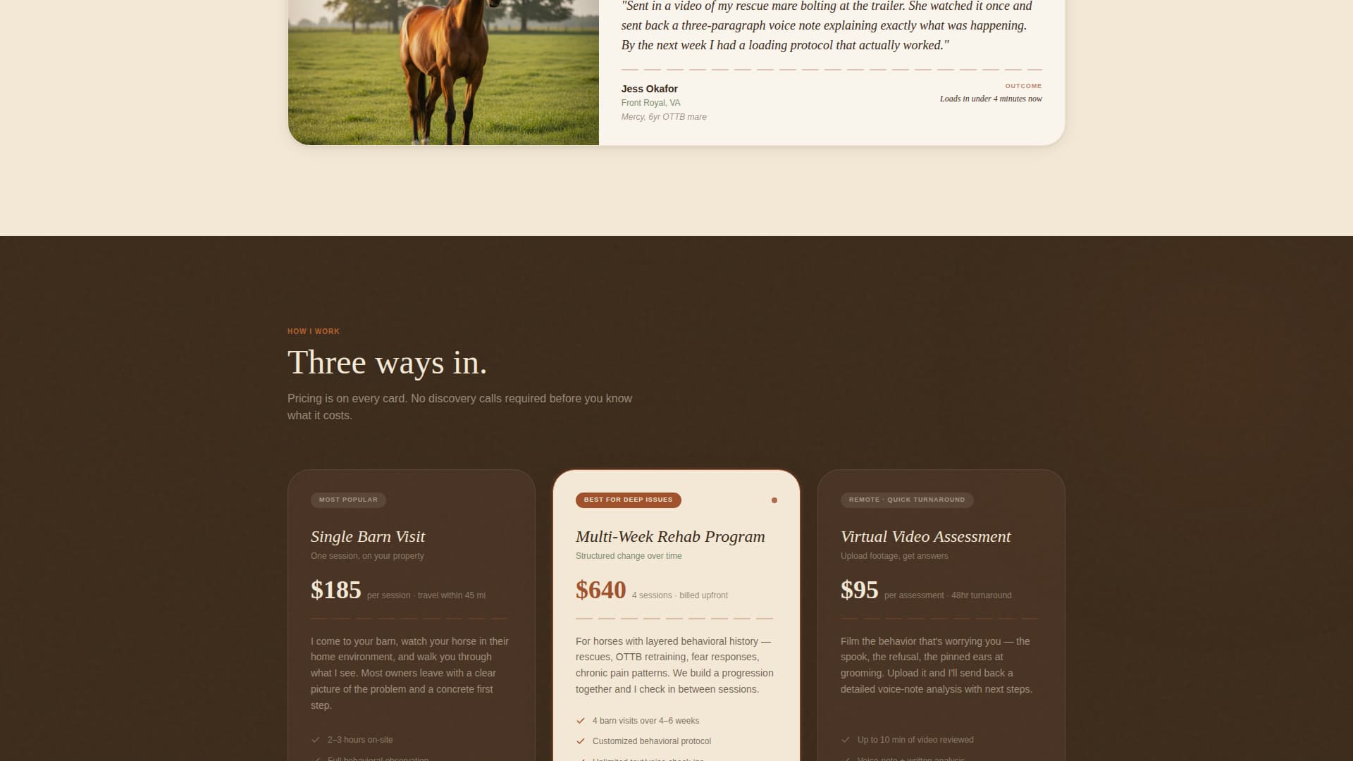 Herd - Trusted Horsebehavior Landing Page Template