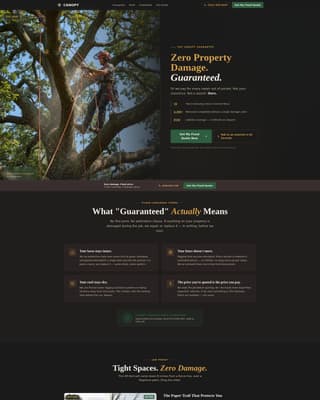 Canopy - Guaranteed Arborist Landing Page Template