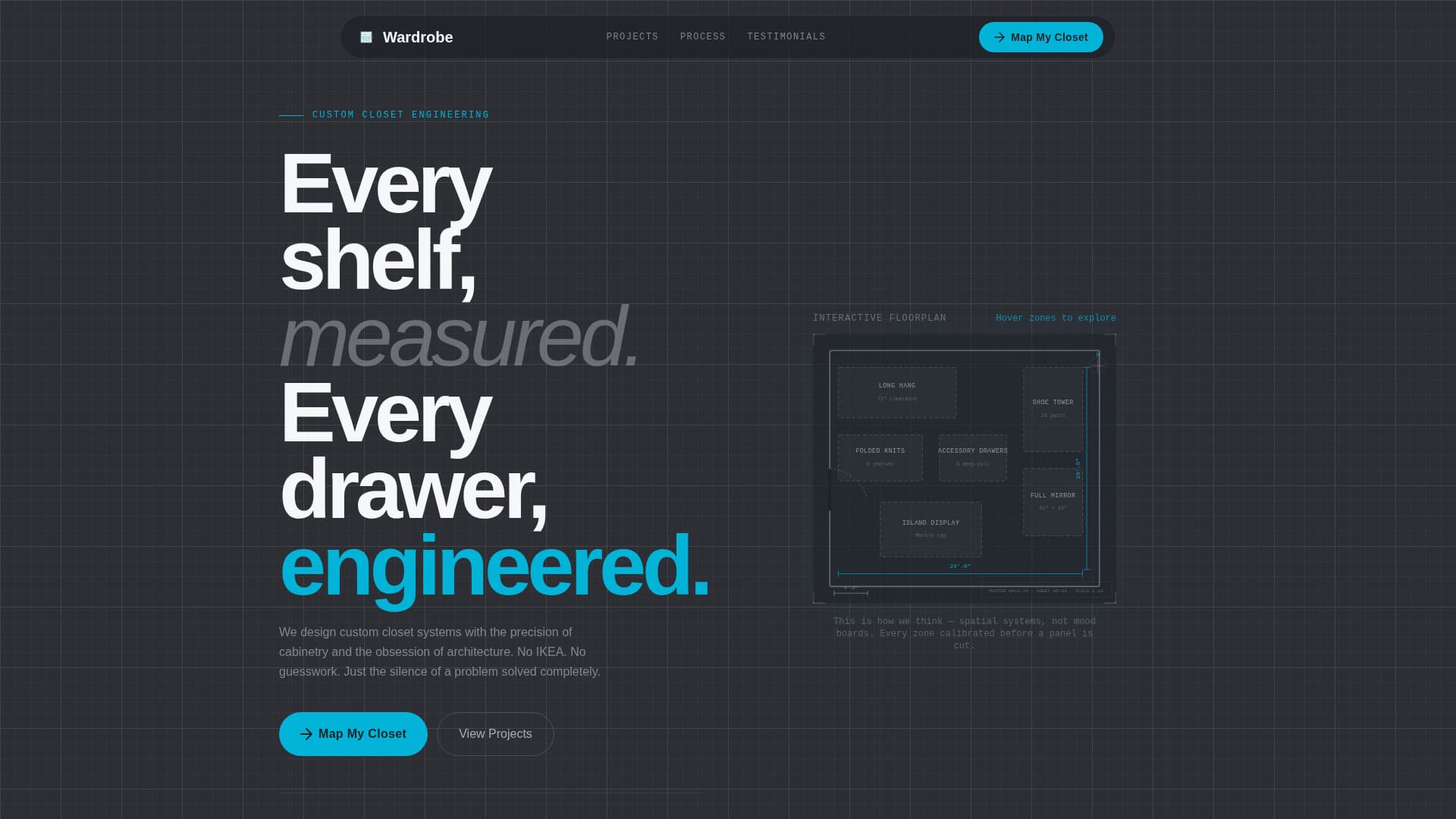 Wardrobe - Precision Closet Landing Page Template