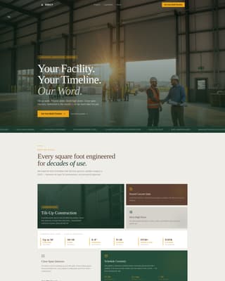 Erect - Precision Warehouse Landing Page Template