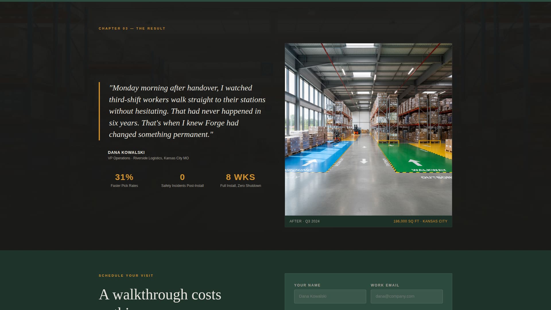 Forge - Industrial Warehouse Landing Page Template