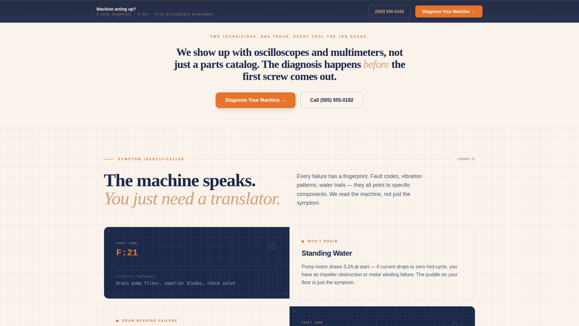 Diagnose - Precision Appliancerepair Landing Page Template