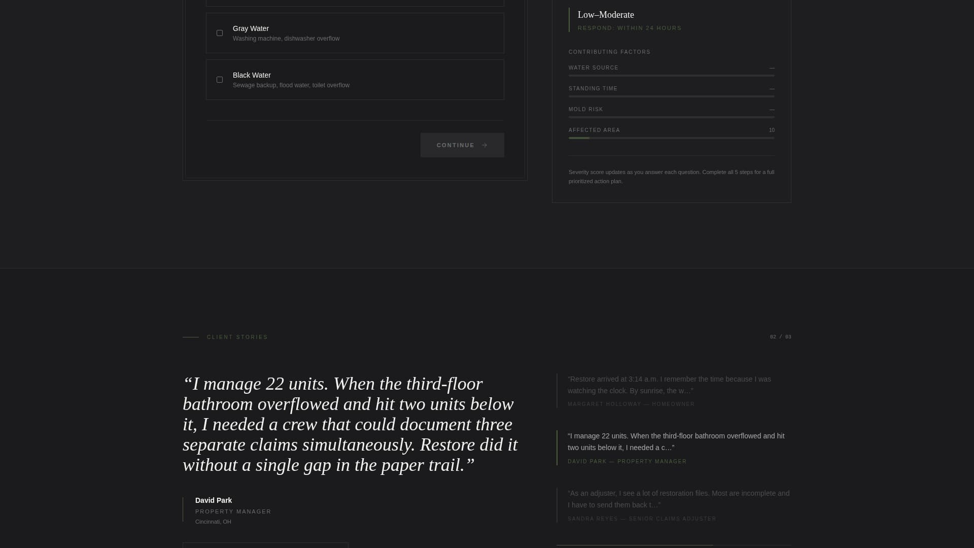 Restore - Rapid Water Damage Landing Page Template