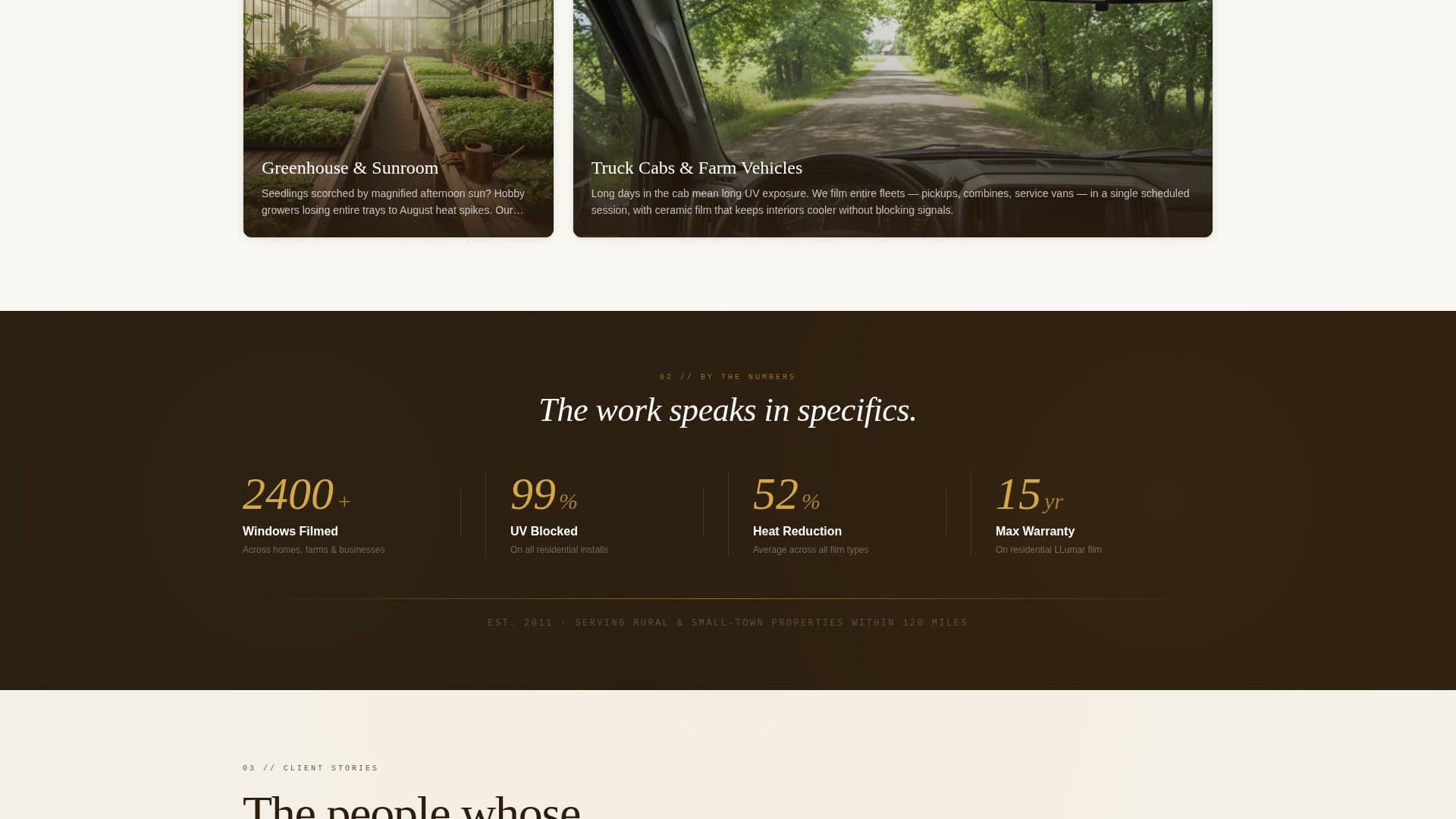 Tint - Precision Windowfilm Landing Page Template