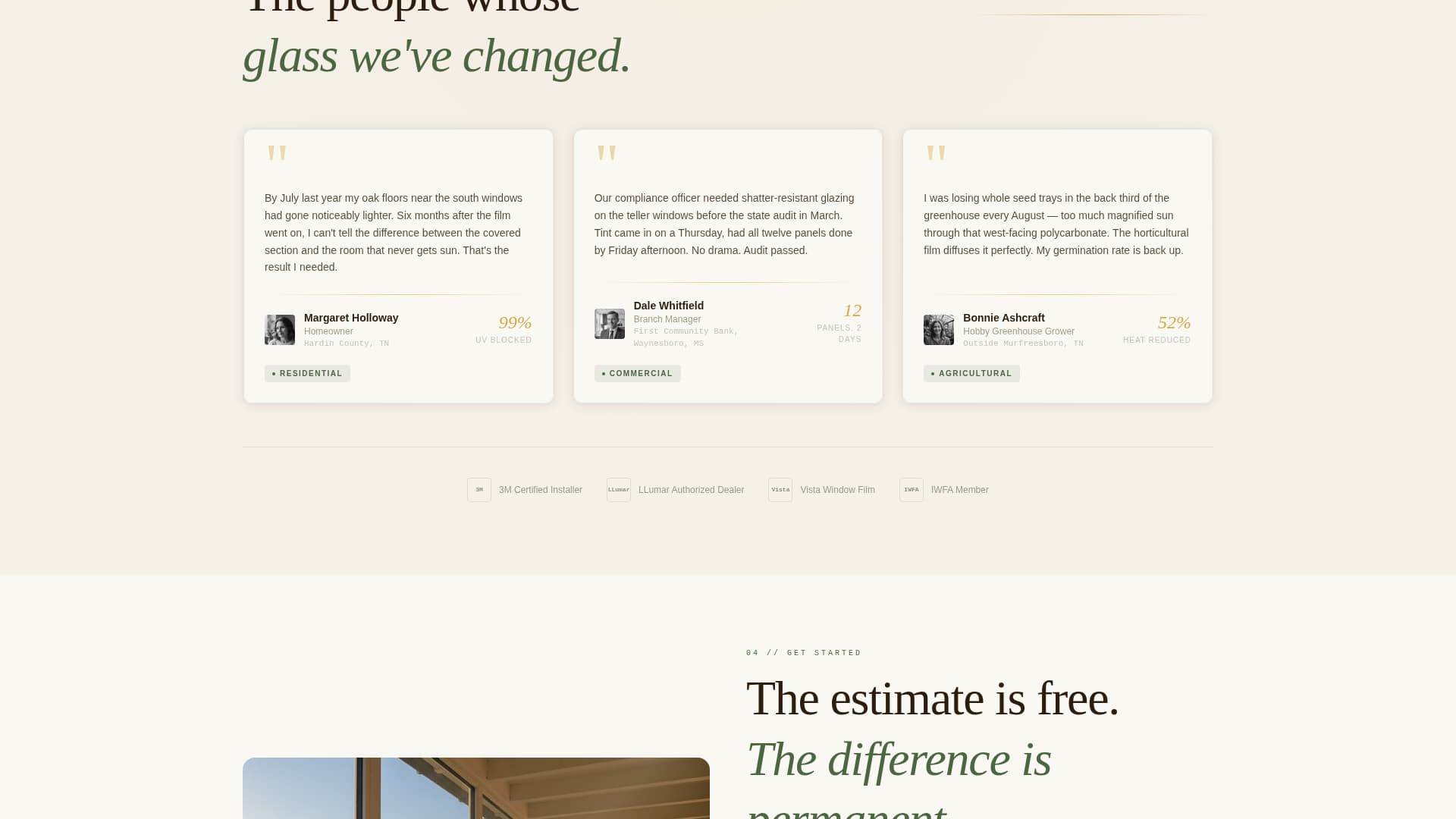 Tint - Precision Windowfilm Landing Page Template