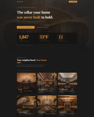 Cellar - Industrial Winecellar Landing Page Template