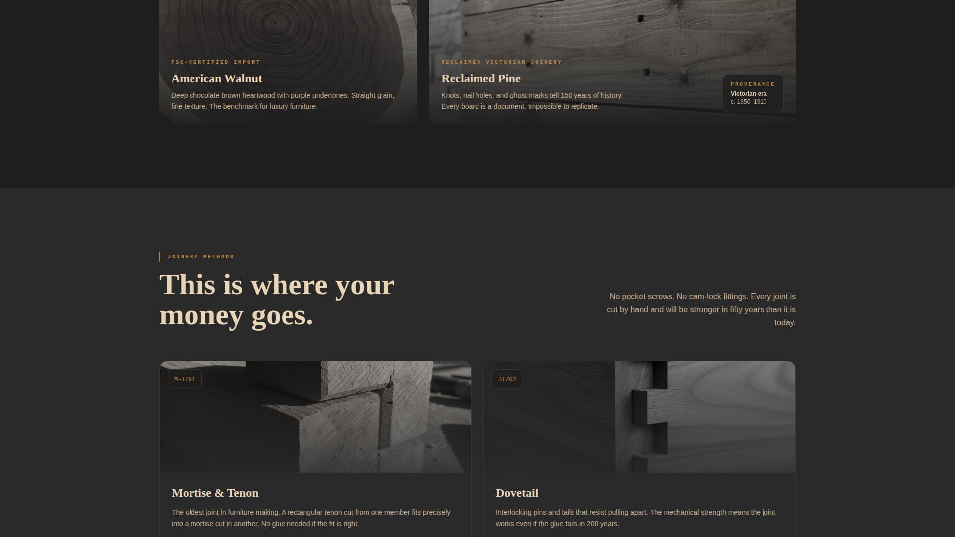 Grain - Artisan Woodworking Landing Page Template