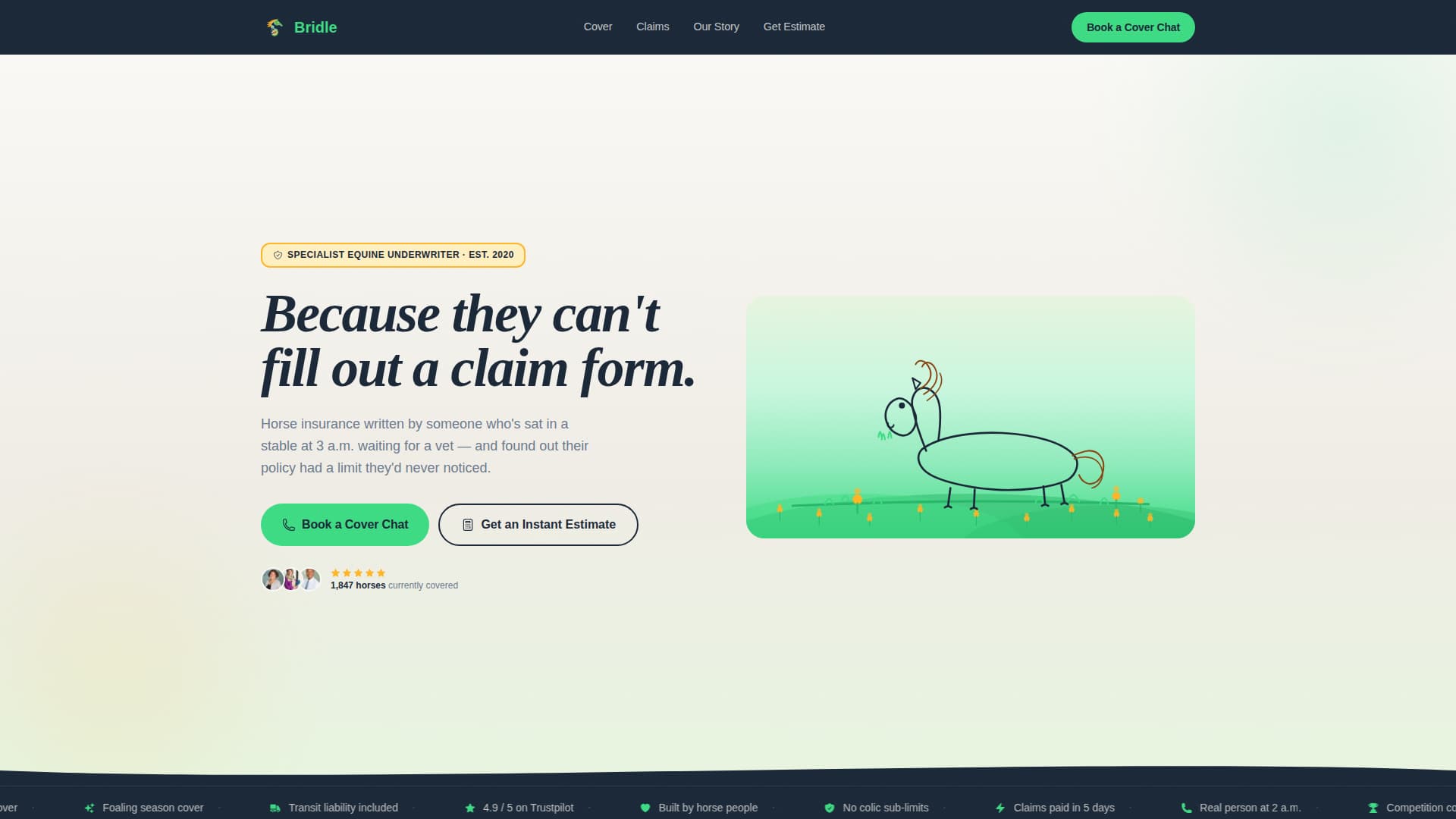 Bridle - Trusted Equine Landing Page Template