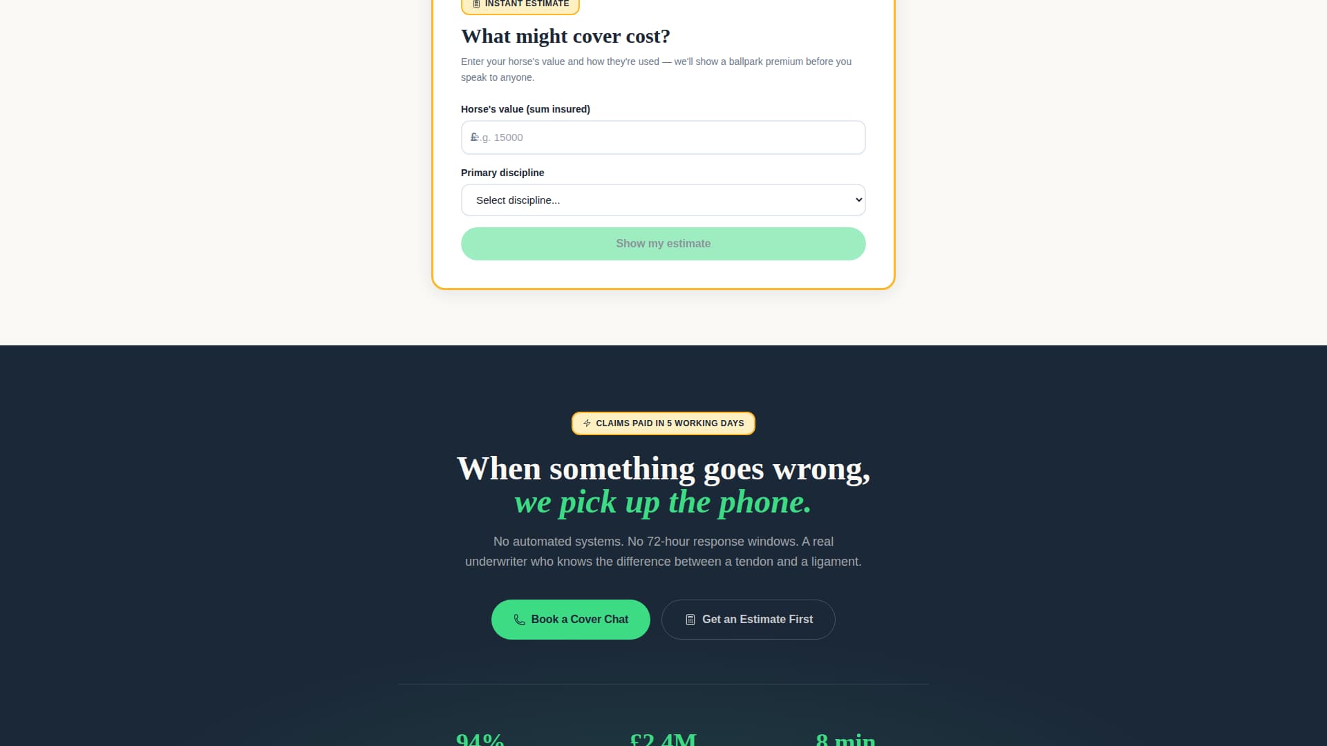 Bridle - Trusted Equine Landing Page Template