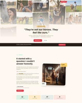 Canter - Heartwarming Equestrian Landing Page Template