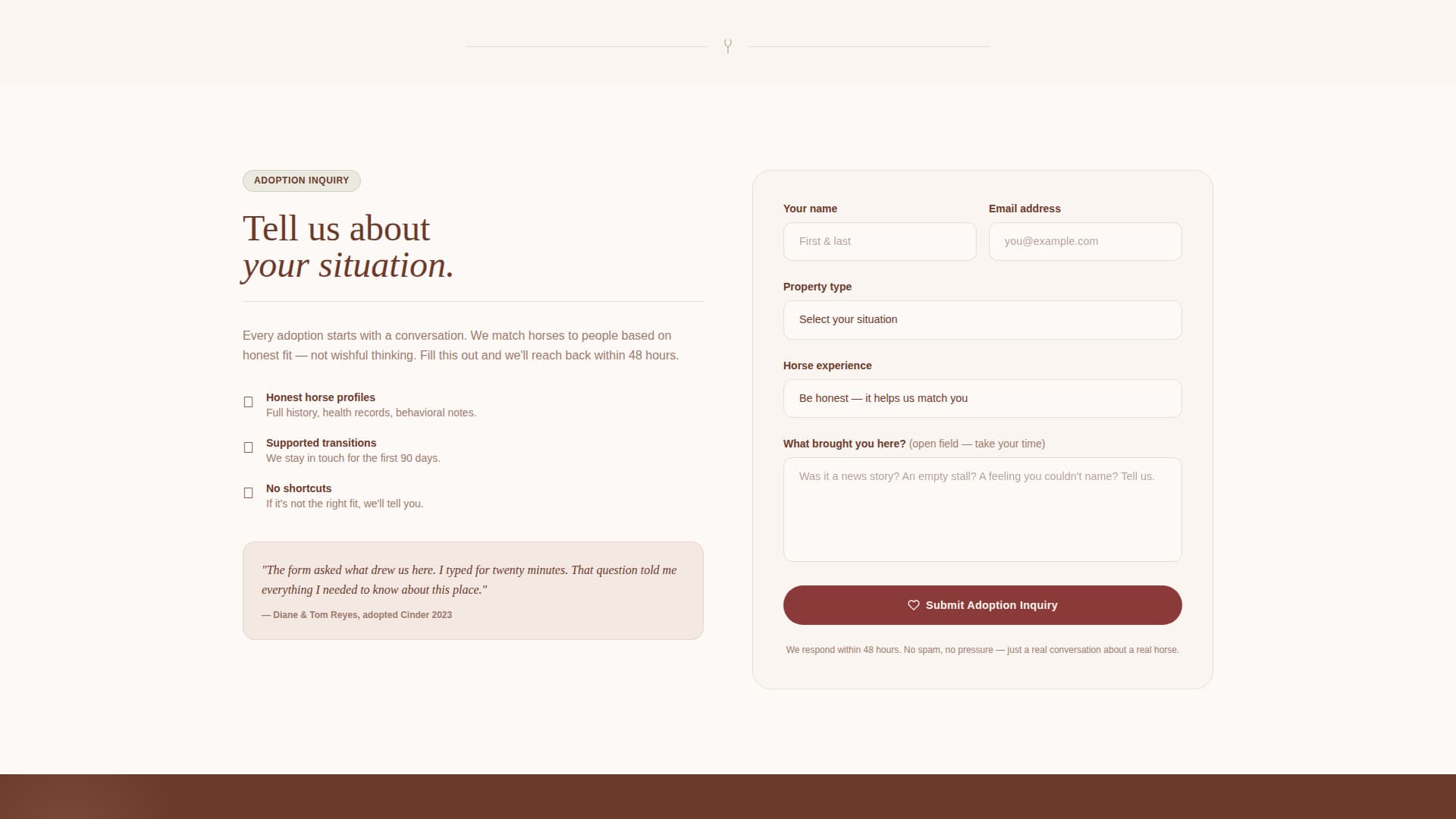 Pasture - Heartfelt Horserescue Landing Page Template